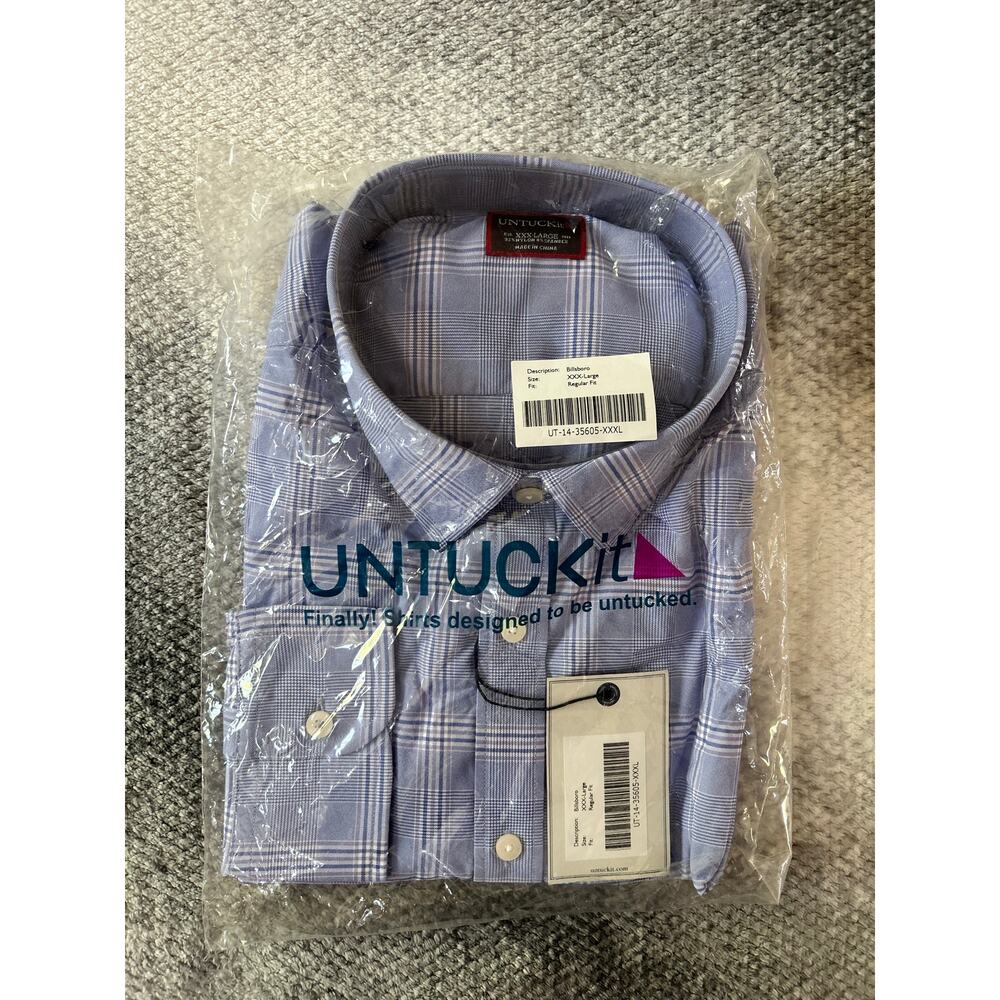 UNTUCKit Men's 'Billsboro' Regular Fit Long Sleeve Button Up Plaid Shirt XXXL